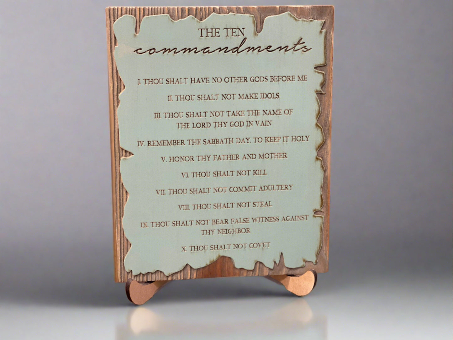 Engraved 10 Commandments Plaque