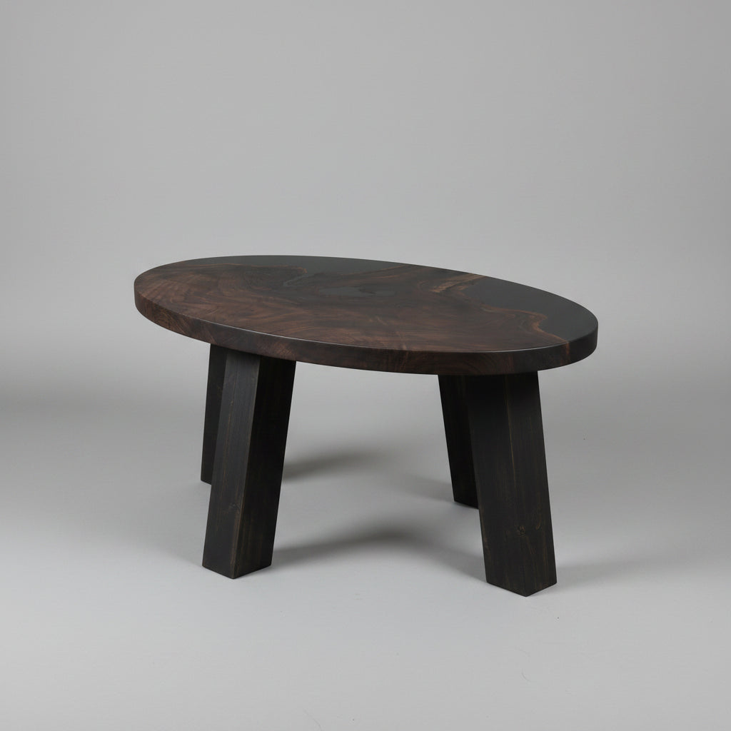 Oval Walnut Epoxy Table